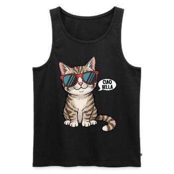 Ciao Bella - Men's Premium Organic Tank Top - black - Front - AI Model Male 178 light (178cm)