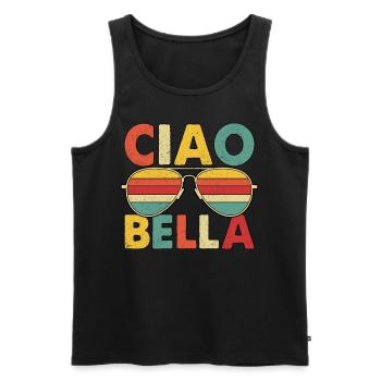 Ciao Bella - Men's Premium Organic Tank Top - black - Front - AI Model Male 178 light (178cm)