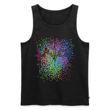 Confetti Cologne Carnival Rainbow Disguise - Men's Premium Organic Tank Top - black - Front - AI Model Male 178 light (178cm)