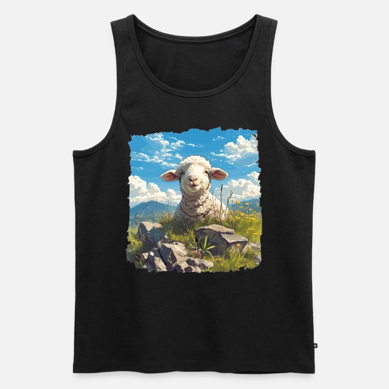 Schafe Schaf - Männer Premium Bio Tank Top - Schwarz