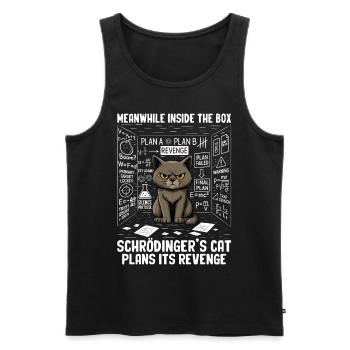 Schrödingers Cat Plans Revenge - Männer Premium Bio Tank Top - Schwarz - Vorne - AI Model Male 178 light (178cm)