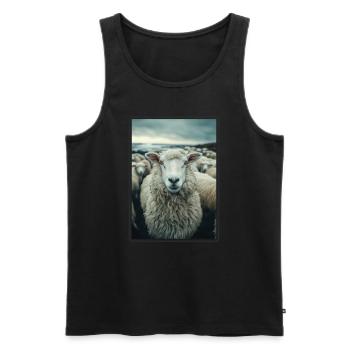 Sheep Sheep - Men's Premium Organic Tank Top - black - Front - AI Model Male 178 light (178cm)