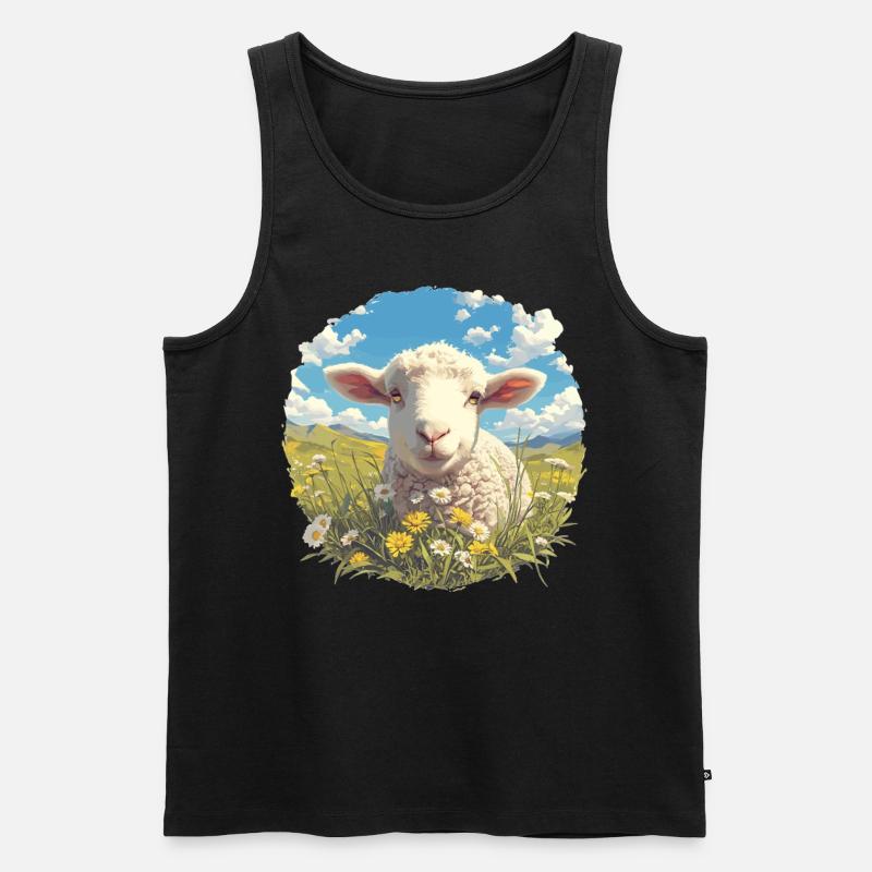 Schafe Schaf - Männer Premium Bio Tank Top - Schwarz