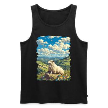 Sheep Sheep - Men's Premium Organic Tank Top - black - Front - AI Model Male 178 light (178cm)