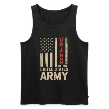 Veteran of The United States Army Veterans Day - Men's Premium Organic Tank Top - black - Front - AI Model Male 178 light (178cm)