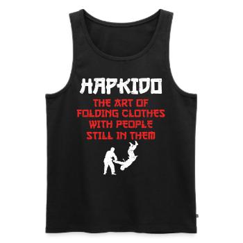 Arts martiaux Hapkido - Débardeur bio Premium Homme - noir - Devant - AI Model Male 178 light (178cm)