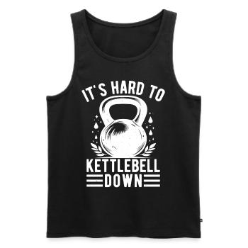 Gym Junkies It´s Hard To Kettlebell Calisthenics - Männer Premium Bio Tank Top - Schwarz - Vorne - AI Model Male 178 light (178cm)