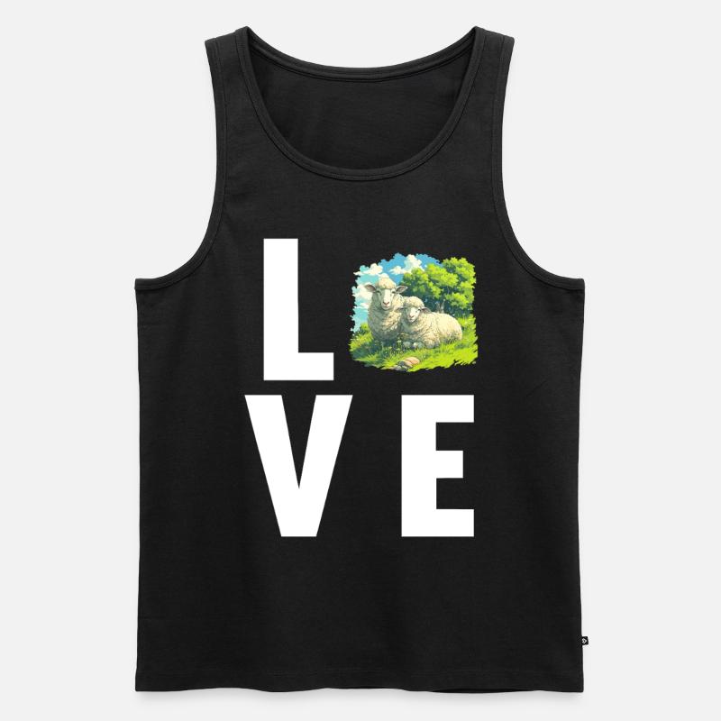 Schafe Schaf - Männer Premium Bio Tank Top - Schwarz