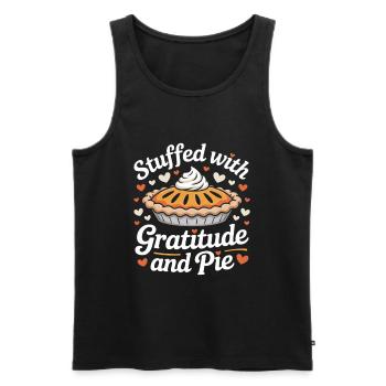 Stuffed with Gratitude and Pie Thanksgiving - Männer Premium Bio Tank Top - Schwarz - Vorne - Michal (187cm)