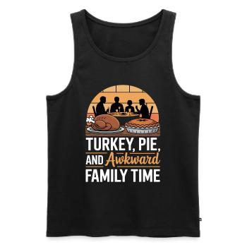 Turkey Pie and Awkward Family Time Thanksgiving - Men's Premium Organic Tank Top - black - Front - Michal (187cm)
