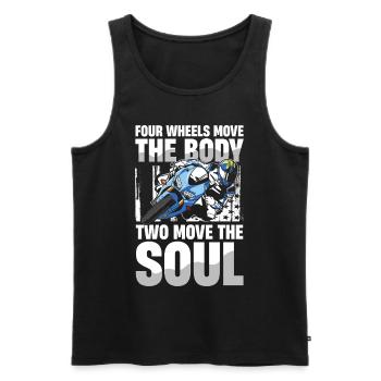 Vier Räder Bewegen Den Körper, Zwei Bewegen Die - Männer Premium Bio Tank Top - Schwarz - Vorne - AI Model Male 178 light (178cm)