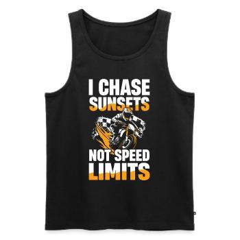 I don't chase sunsets - Men's Premium Organic Tank Top - black - Front - Michal (187cm)