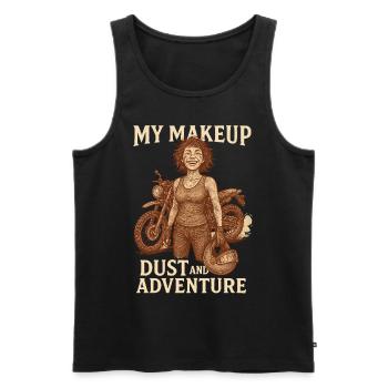 My Makeup Dust And Adventure Motorcycle Biker - Men's Premium Organic Tank Top - black - Front - Michal (187cm)