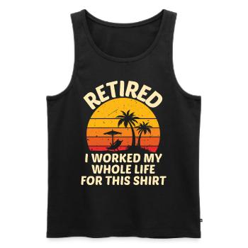 Ruhestand Spruch Rentner Humor Rente - Männer Premium Bio Tank Top - Schwarz - Vorne - AI Model Male 178 light (178cm)