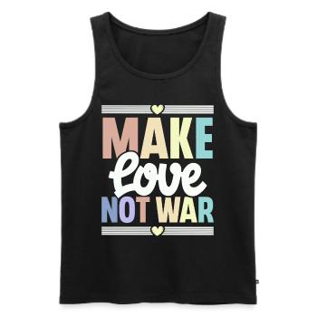 Make Love Not War - Men's Premium Organic Tank Top - black - Front - AI Model Male 178 light (178cm)