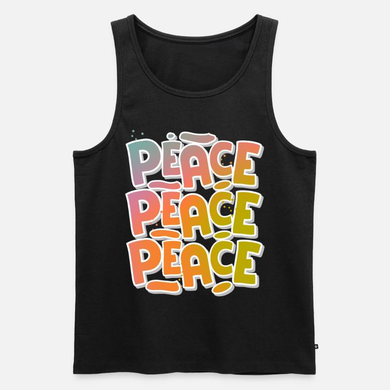 Peace Frieden - Männer Premium Bio Tank Top - Schwarz