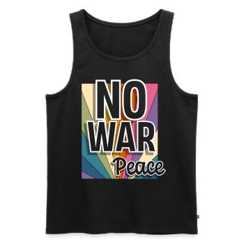 Peace Frieden Freiheit No War - Männer Premium Bio Tank Top - Schwarz - Vorne - AI Model Male 178 light (178cm)