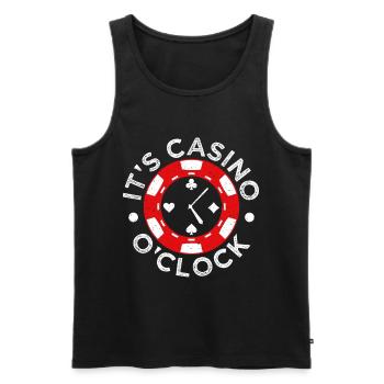 Gambling Fan It´s Casino O´Clock Casino - Männer Premium Bio Tank Top - Schwarz - Vorne - Michal (187cm)