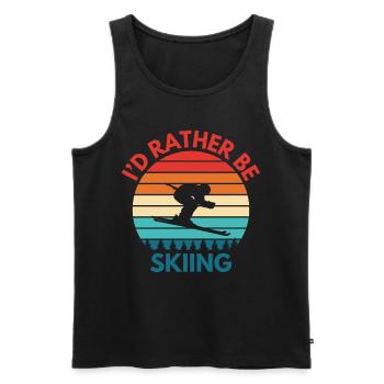 Skiing Ski Holiday Ski Saying Skier - Men's Premium Organic Tank Top - black - Front - AI Model Male 178 light (178cm)