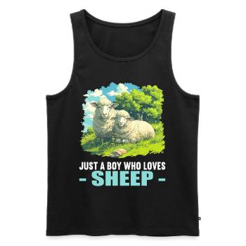 Sheep Sheep - Men's Premium Organic Tank Top - black - Front - AI Model Male 178 light (178cm)
