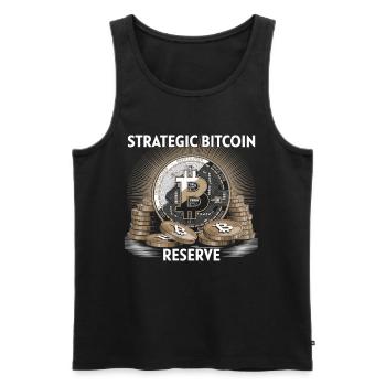 Conception de Bitcoin pour les fans de BTC - Débardeur bio Premium Homme - noir - Devant - Michal (187cm)
