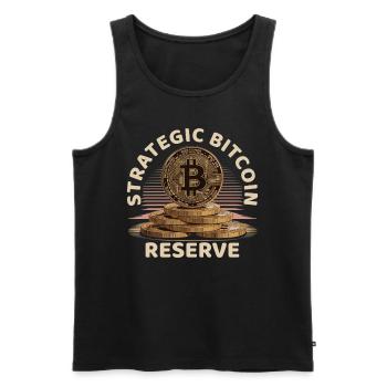 Conception de Bitcoin pour les fans de BTC - Débardeur bio Premium Homme - noir - Devant - Michal (187cm)