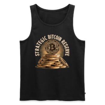 Conception de Bitcoin pour les fans de BTC - Débardeur bio Premium Homme - noir - Devant - Michal (187cm)