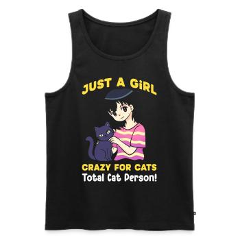 Seule fille qui aime les chats Cadeaux - Débardeur bio Premium Homme - noir - Devant - Michal (187cm)