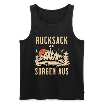 Rucksack An! Sorgen Aus! - Männer Premium Bio Tank Top - Schwarz - Vorne - AI Model Male 178 light (178cm)