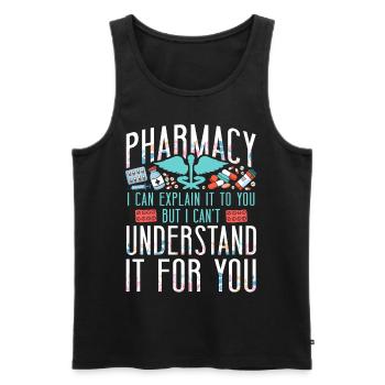 Technicien en pharmacie - Débardeur bio Premium Homme - noir - Devant - Michal (187cm)