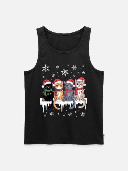 Chat mignon renne Noël - Débardeur bio Premium Homme - noir