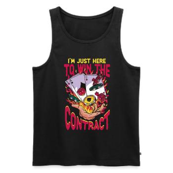 Bridge Player Just Here To Win The Contract - Men's Premium Organic Tank Top - black - Front - AI Model Male 178 light (178cm)