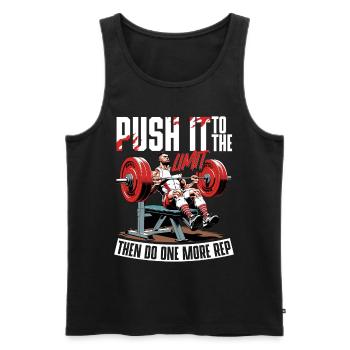 Chest Training Bodybuilder Gym - Men's Premium Organic Tank Top - black - Front - AI Model Male 178 light (178cm)