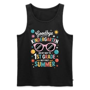 Bye bye kindergarten summer saying - Men's Premium Organic Tank Top - black - Front - Michal (187cm)