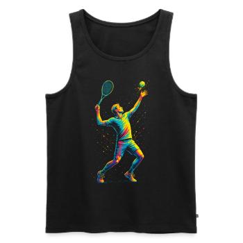 Tennis Tennis Player Man - Men's Premium Organic Tank Top - black - Front - Michal (187cm)