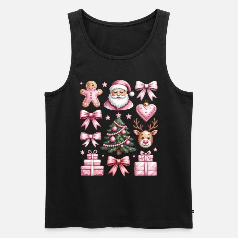 Coquette Gingerbread Reindeer Christmas - Männer Premium Bio Tank Top - Schwarz