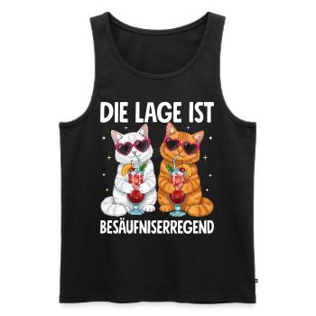 The situation is drunkenness - Men's Premium Organic Tank Top - black - Front - Michal (187cm)