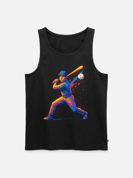 Baseball Baseball Player Man - Men's Premium Organic Tank Top - black