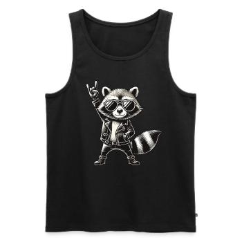 Rock, Rocker, Musique rock, Heavy metal, Rock Hand - Débardeur bio Premium Homme - noir - Devant - AI Model Male 178 light (178cm)