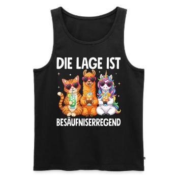 The situation is drunkenness - Men's Premium Organic Tank Top - black - Front - Michal (187cm)