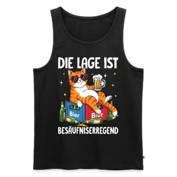 Die Lage Ist Besäufniserregend - Männer Premium Bio Tank Top - Schwarz - Vorne - AI Model Male 178 light (178cm)