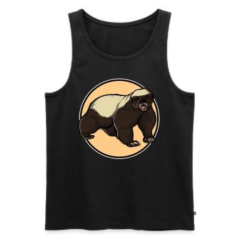 Honey Badger Honigsdachs - Männer Premium Bio Tank Top - Schwarz - Vorne - AI Model Male 178 light (178cm)