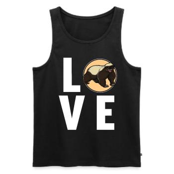 Honey Badger Honigsdachs - Männer Premium Bio Tank Top - Schwarz - Vorne - AI Model Male 178 light (178cm)