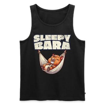 Capybara Sleepy Bara - Men's Premium Organic Tank Top - black - Front - AI Model Male 178 light (178cm)
