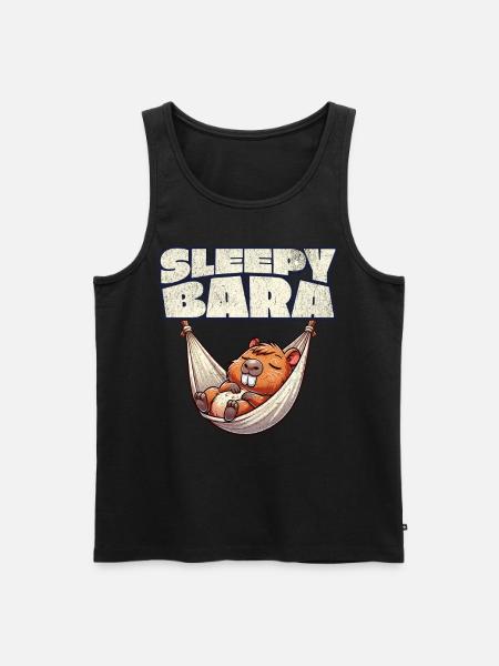 Capybara Sleepy Bara - Men's Premium Organic Tank Top - black