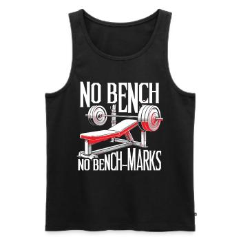Entraînement de la poitrine Bodybuilders Pas de banc Pas de repères - Débardeur bio Premium Homme - noir - Devant - AI Model Male 178 light (178cm)