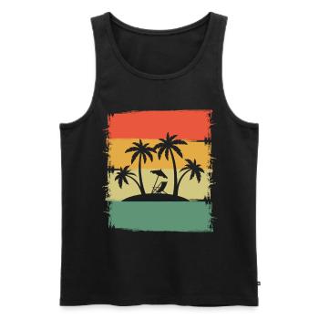 Voyage de vacances à Palm Island - Débardeur bio Premium Homme - noir - Devant - Michal (187cm)