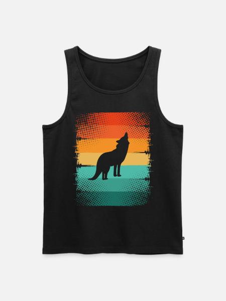 Wolf - Men's Premium Organic Tank Top - black