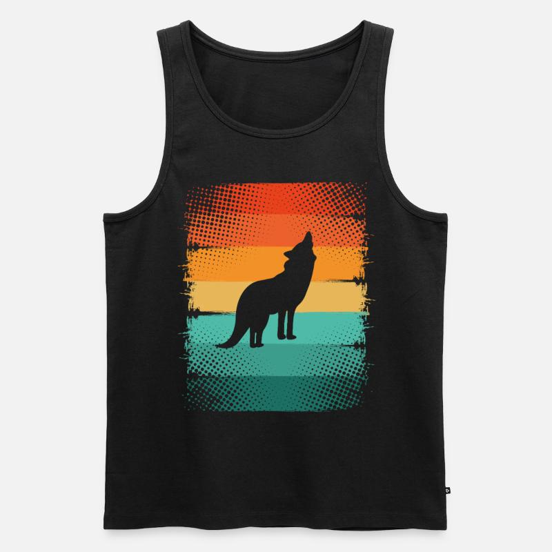 Wolf - Männer Premium Bio Tank Top - Schwarz