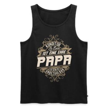 Konditor Papa - Männer Premium Bio Tank Top - Schwarz - Vorne - Michal (187cm)